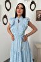 Women's Brown Ruffled Buttoned Dress - 3