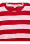 Cotton Crew Neck Balloon Form Elbow Length Short Sleeve Striped Crop T-Shirt - 3