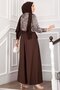 Belt Detailed Pocketed Skirted Trousers Brown - 5