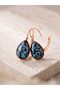 Rose Gold Steel Earrings with Real Flowers - 3
