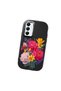 Samsung Galaxy M14 Compatible Case Camera Protector Black Silicone Couple Phone Case with Floral Pattern - 3