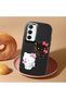 Samsung Galaxy A35 Compatible Case Camera Protector Black Silicone Couple Phone Case Kitty Pattern - 2