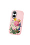 Poco X7 Pro Compatible Case Camera Protector Pink Silicone Couple Phone Case with Floral Pattern - 3