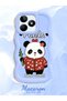 Realme C51 Compatible Case Camera Protector Blue Silicone Couple Phone Case Panda Pattern - 2