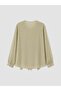 Lcw Modest Khaki Tie-Neck Ruffle Blouse - 3