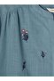 Lcw Grace Blue Collar Embroidered 100% Cotton Blouse - 7