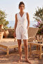 Women's Terra 100% Linen Shorts Summer Breathable Ecru W381-K0402-01 - 5