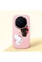 Vivo X300 Pro Compatible Case Camera Protector Pink Silicone Couple Phone Case with Kitty Pattern