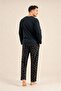 Father Son Navy Blue Cotton Pajama Set, Be Happy Everyday - 7