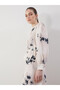 Original Oval Collar Patterned Dress - 2