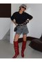 Women's Gray Stone Washed Denim Jean Shorts High Waist Mini Denim Shorts - 3