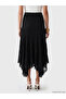 Black Asymmetrical Cut Lace Openwork Skirt - 4