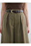 Nevavm Belted Waist Poplin Pleated Skirt with a Difference - 6