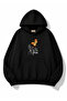 Portrait and Butterfly Printed Hooded 2 Thread Threaded Sweatshirt