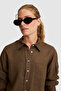 Women's Brown Long Sleeve Shirt 50320121-Vr029 - 2