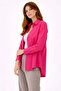 Long Sleeve Shirt with Buttons, Classic Collar, Suitable for Casual and Office Wear - Fuchsia - 3