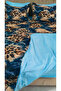 Safari̇ Blue Four Seasons Quilted Double Duvet Cover Set with 6-Piece Fitted Sheets - 3