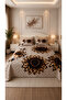 Leopard Sunflower Four Seasons Quilted Double Duvet Cover Set with 6-Piece Fitted Sheets