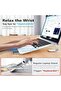 Desktop Laptop Stand With Wrist Rest, Ergonomic Design, Adjustable Aluminum Computer Stand, Foldable - 2