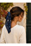 Women's Navy Blue Shawl Patterned Cotton 70X70 Imported Scarf Flr6002 - 3