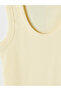 Vizyon New Season Yellow U-Neck Women's Ribbed Undershirt - 6