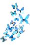 12PCS of 3D Butterfly stylish and elegant Wall Stickers for all of your decoration needs (blue)