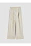 Beige Wide-Legged Girls' Sweatpants with Elastic Waist