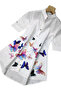 White Butterfly Print Tunic Palazzo Set - NJF8854 | White & Black-Size:L-40-Inches - 3