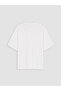 Vizyon New Season White Crew Neck Combed Cotton Men's T-Shirt - 7