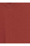 Orange v-neck combed cotton men's t-shirt - 7