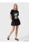 Vizyon New Season Black Printed 100% Cotton Women's T-Shirt - 2
