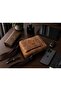 Men's Crazy Tan Genuine Leather Shoulder Strap Messenger Bag Shoulder Bag - 5
