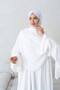 Two Layers of Pearls on the Sleeves Medina Silk Robe Dress and Pearl Shawl - 2