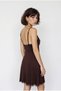 Women's Bitter Coffee Lace Detailed Rope Strap Side Tie Mini Nightgown Dress 60286446 - 6