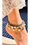 Boho Natural Stone 3 Row Anklet |   Turquoise White Sea Shell Starfish Accessory - 3