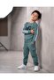 Boy's Seasonal Compact Cotton 2 Thread 6-7-8-9-10 Years Old Top and Bottom Tracksuit Set - 2