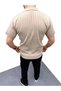 Men's Summer Knitwear Hair Knit T-Shirt Short Sleeve Polo Collar Zippered T-Shirt - Beige - 3