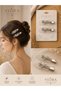 Women's 2Li Premium Stone Transparent Metal Body Non-Marking Hair Makeup Skin Care Clip Buckle Set - 2