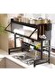 Over The Sink Dish Drying Rack, 3 Tier kitchen Drainer Drying Rack with Cover, Space Saving