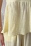 Women's Yellow Top and Bottom Set Halter Neck Flam Textured Tie Detail Wide Leg Bottom Top Set - 4