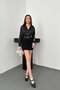 Women's Black Striped Satin Shirt Long Sleeve Buttoned Shirt Collar Woven - 3