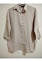 Cotton-Viscose Summer Shirt, Three-Quarter Sleeves, Oversize, Buttoned Shirt - 6