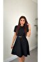 Women's Short Sleeve Modal Dress with Waist Belt - 2