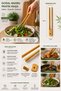 Natural Bamboo Serving Tongs 30 cm Wooden Salad Tongs Grilling Pasta Bread and Kitchen Serving Tongs - 3