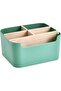 Five-compartment bamboo desktop storage box with pen holder; suitable for storing pens, cosmetics, and small items; eco-friendly.