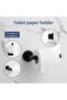 This black bathroom accessory set includes a 40cm towel bar, towel rings, a paper towel holder, and two towel hooks. - 5