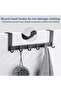 Black behind-the-door coat rack with stainless steel hooks, 6 hooks, suitable for kitchens. - 2