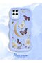 Samsung Galaxy A12/M12 Compatible Wavy Frame Moon Butterfly and Flower Pattern Silicone Phone Case