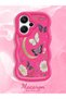 Redmi Note 13 Pro Plus+ 5g Compatible Wavy Frame Moon Butterfly and Flower Pattern Silicone Phone Case