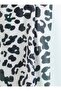 Striped Leopard Patterned Shawl - Black - 4